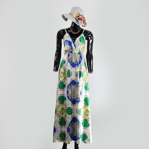 Elegant Italian Floral Maxi Dress Perfect for Summer - Picture 1 of 5